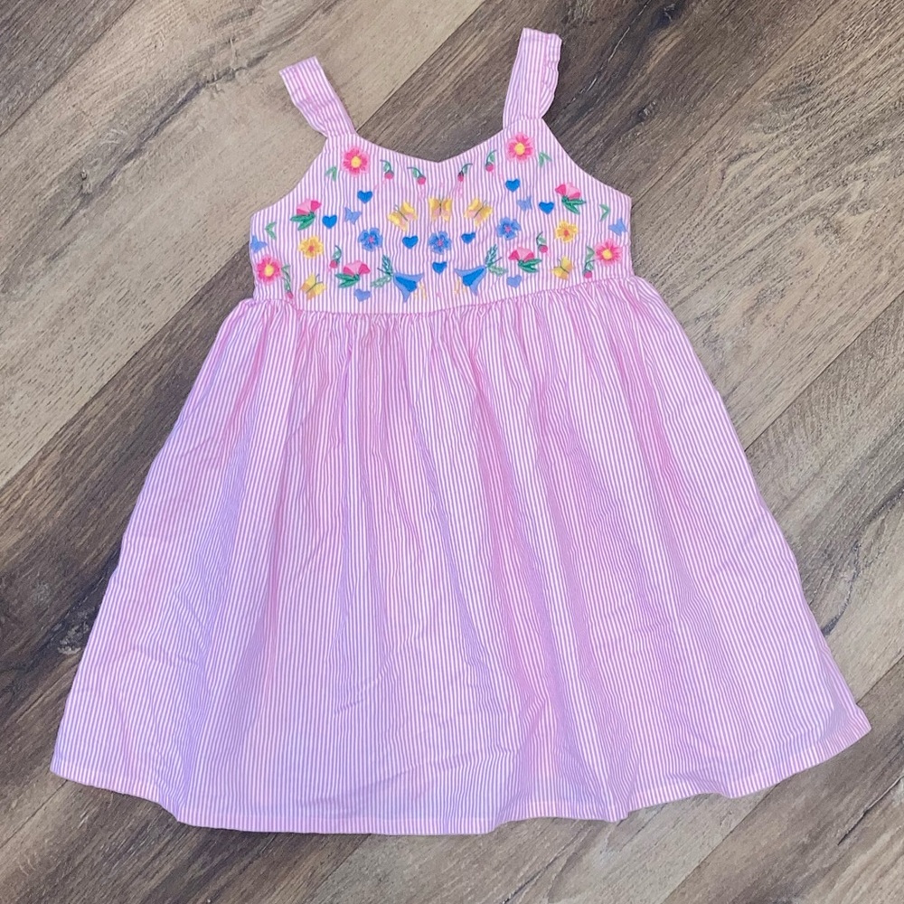 Beebay Pink Floral Embroidered Dress Spring Summer Outfit 4T